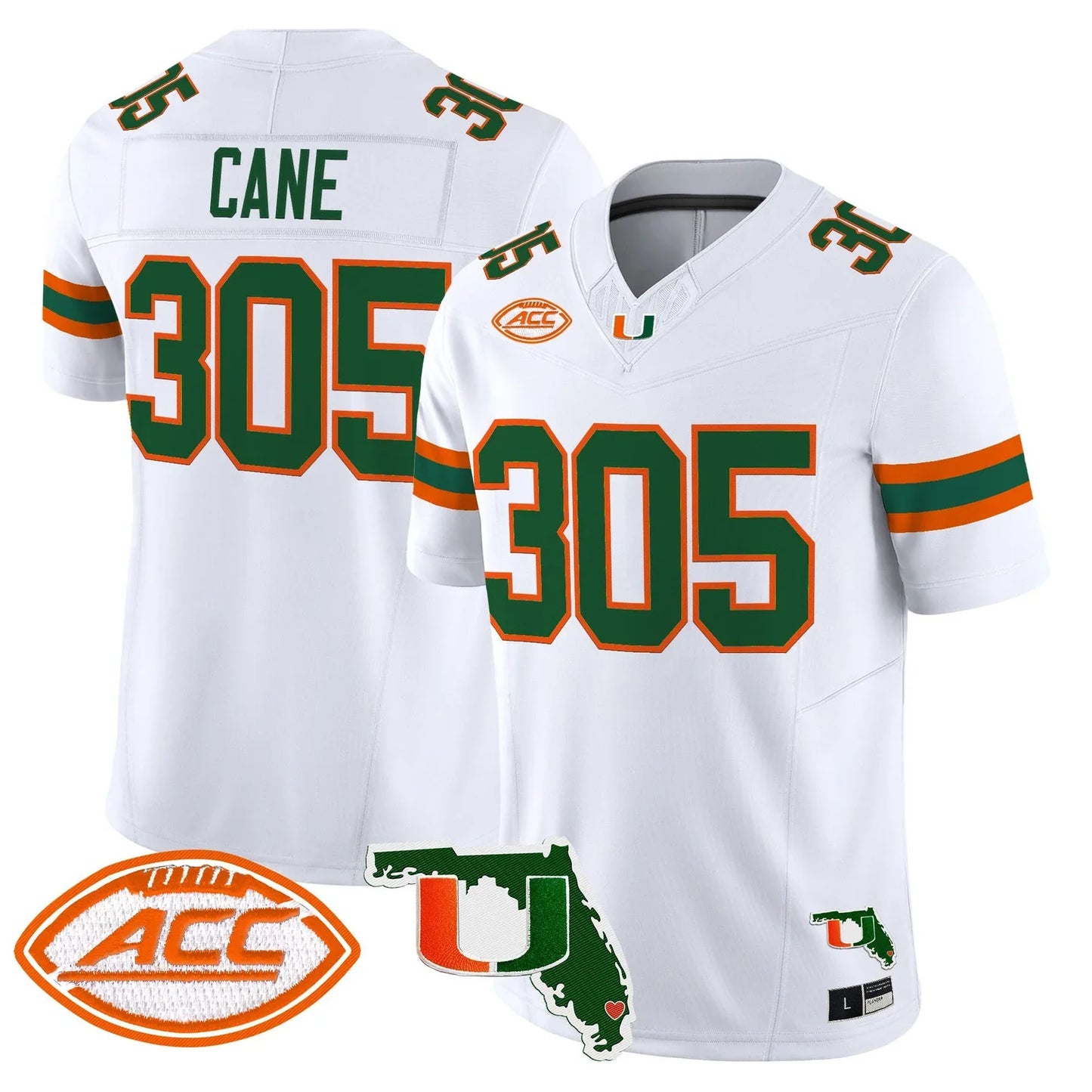 Men's Miami Hurricanes 2026 Florida Patch Vapor Limited Jersey - All Stitched