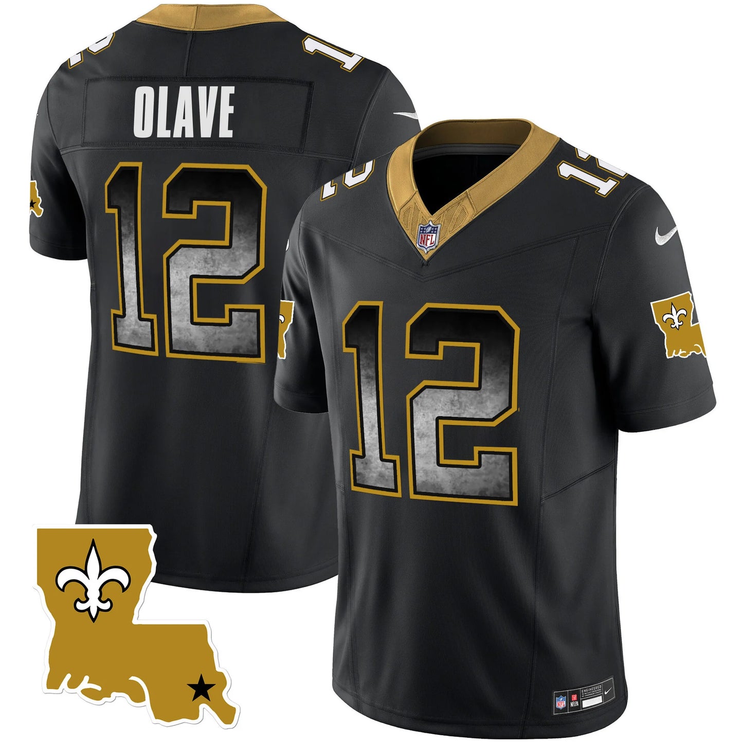 Men's New Orleans Saints 1987 Legacy Arch Smoke Jersey - All Stitched