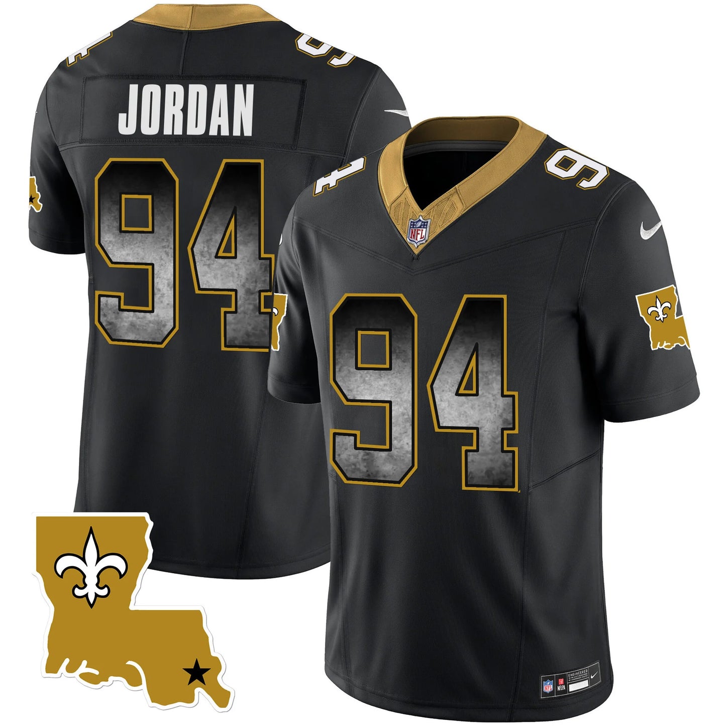 Men's New Orleans Saints 1987 Legacy Arch Smoke Jersey - All Stitched