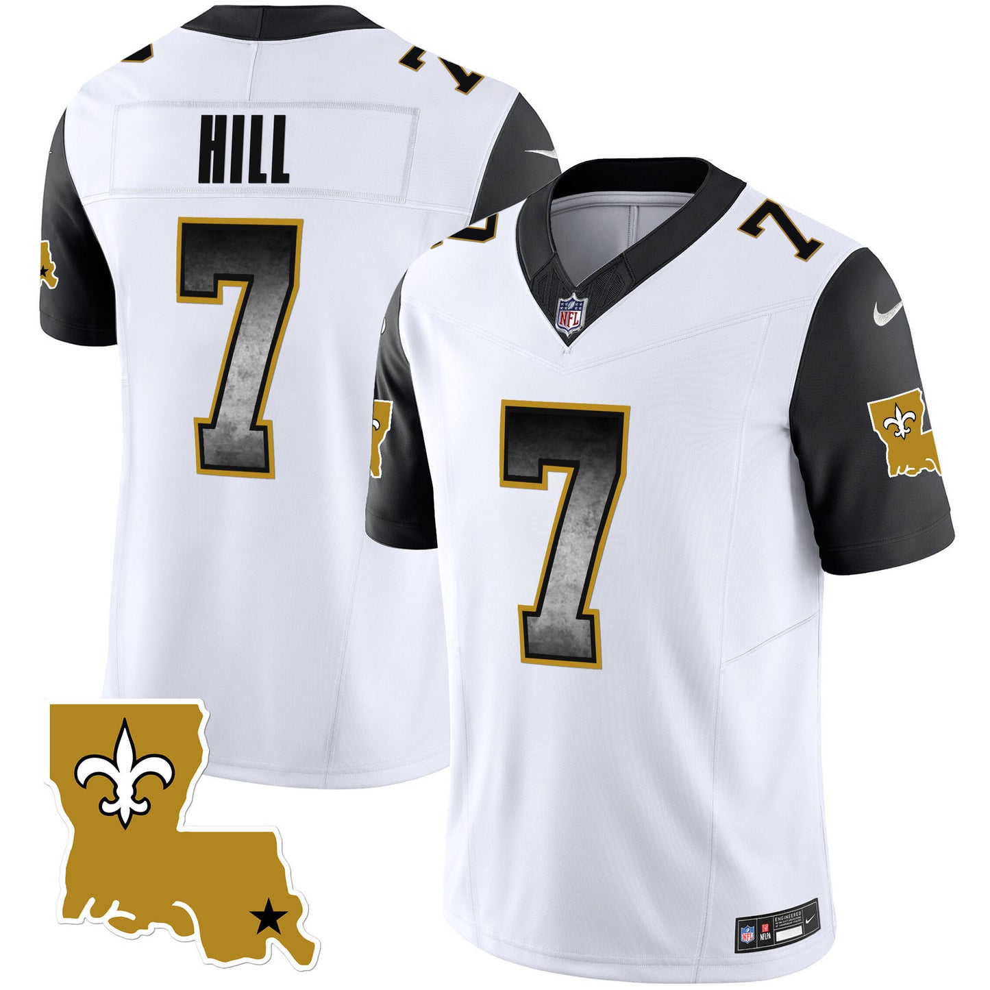 Men's New Orleans Saints 1987 Legacy Arch Smoke Jersey - All Stitched