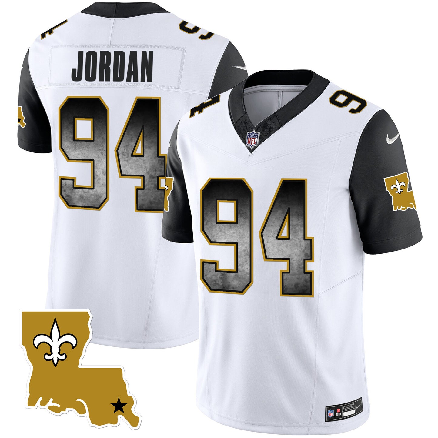 Men's New Orleans Saints 1987 Legacy Arch Smoke Jersey - All Stitched