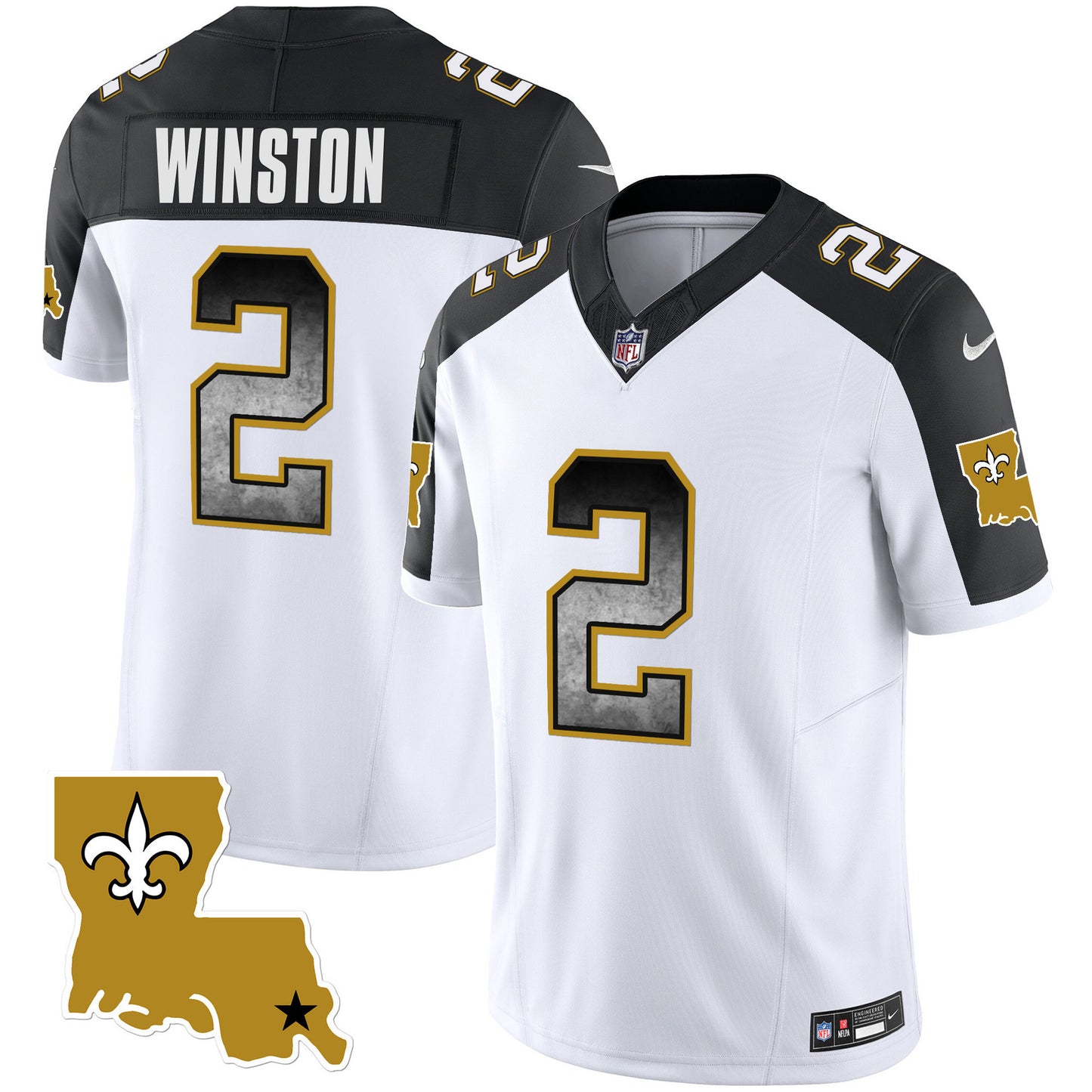 Men's New Orleans Saints 1987 Legacy Arch Smoke Jersey - All Stitched