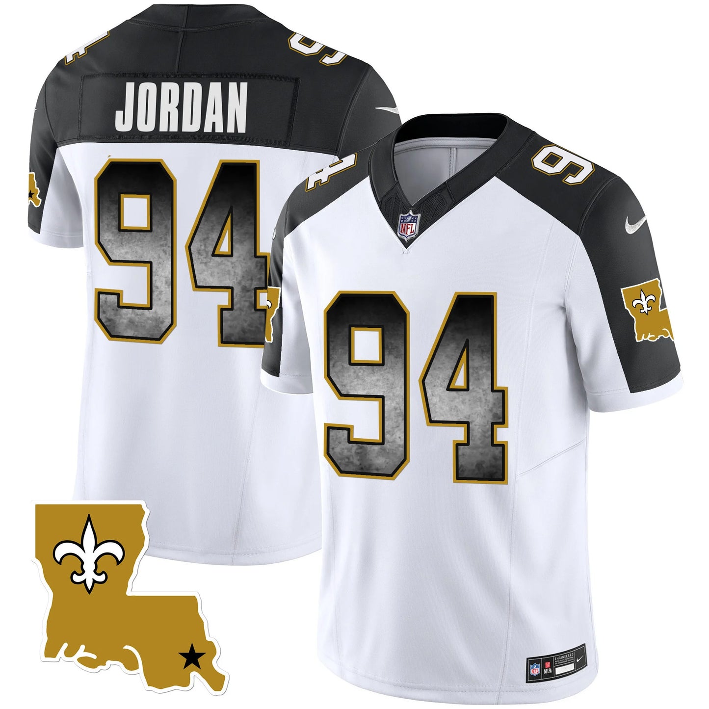 Men's New Orleans Saints 1987 Legacy Arch Smoke Jersey - All Stitched