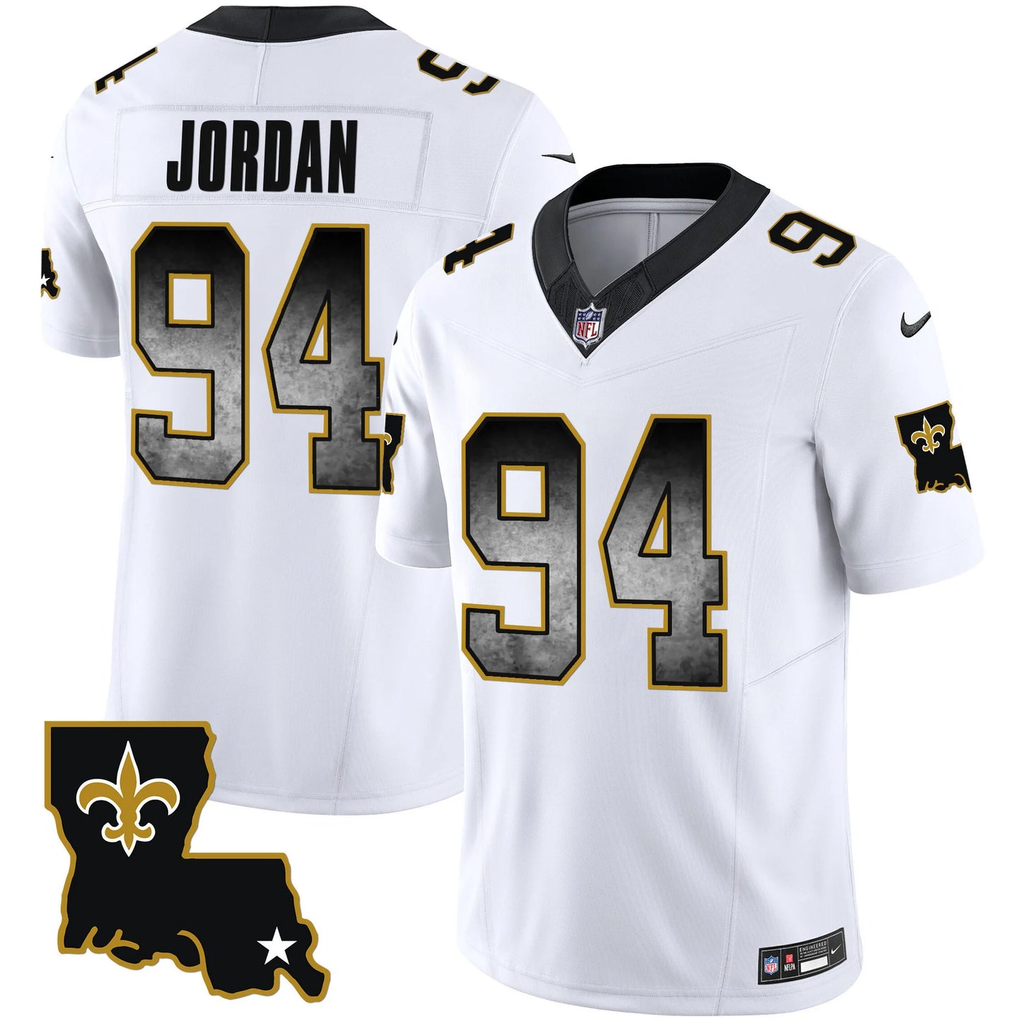 Men's New Orleans Saints 1987 Legacy Arch Smoke Jersey - All Stitched