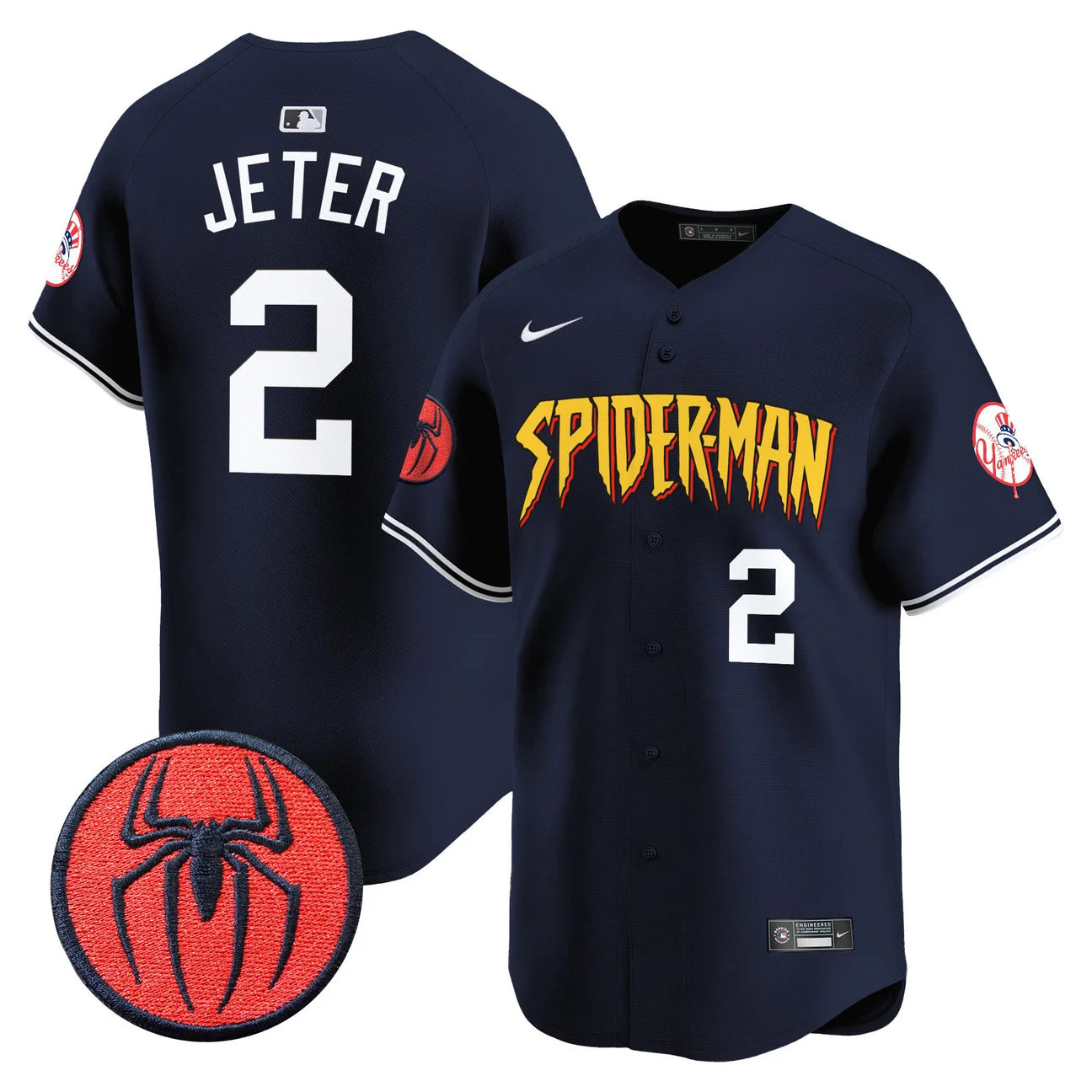 Men's New York Yankees Spider-Man Vapor Premier Limited Jersey - All Stitched