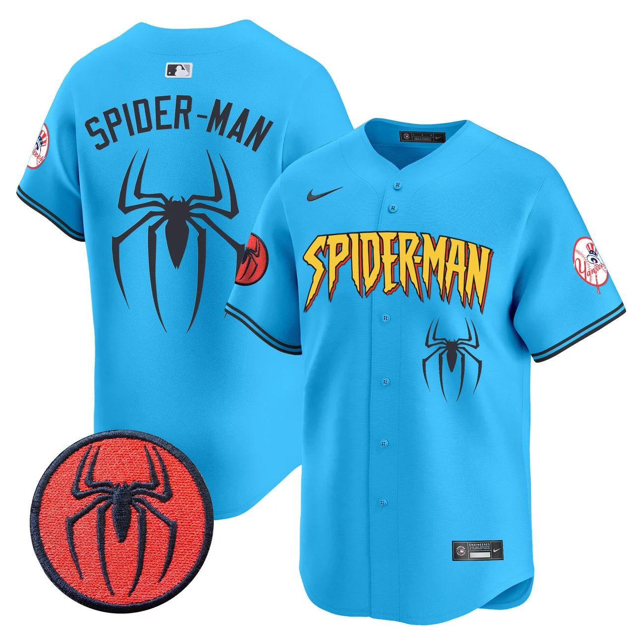 Men's New York Yankees Spider-Man Vapor Premier Limited Jersey in Blue