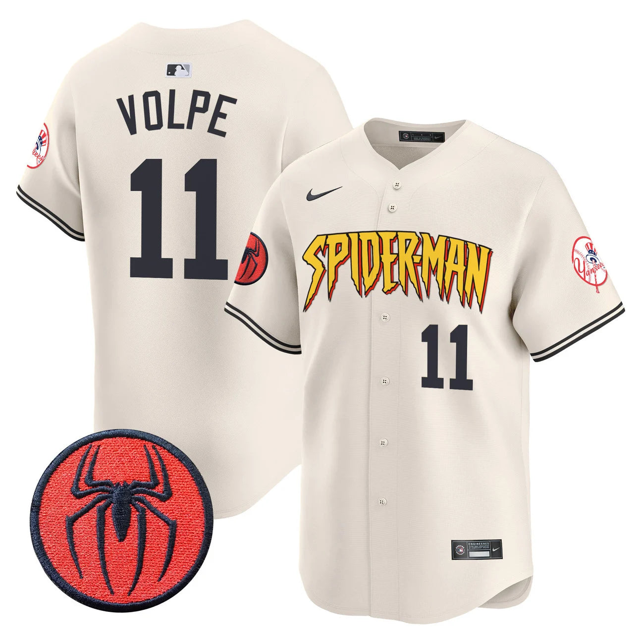Men's New York Yankees Spider-Man Vapor Premier Limited Jersey - All Stitched