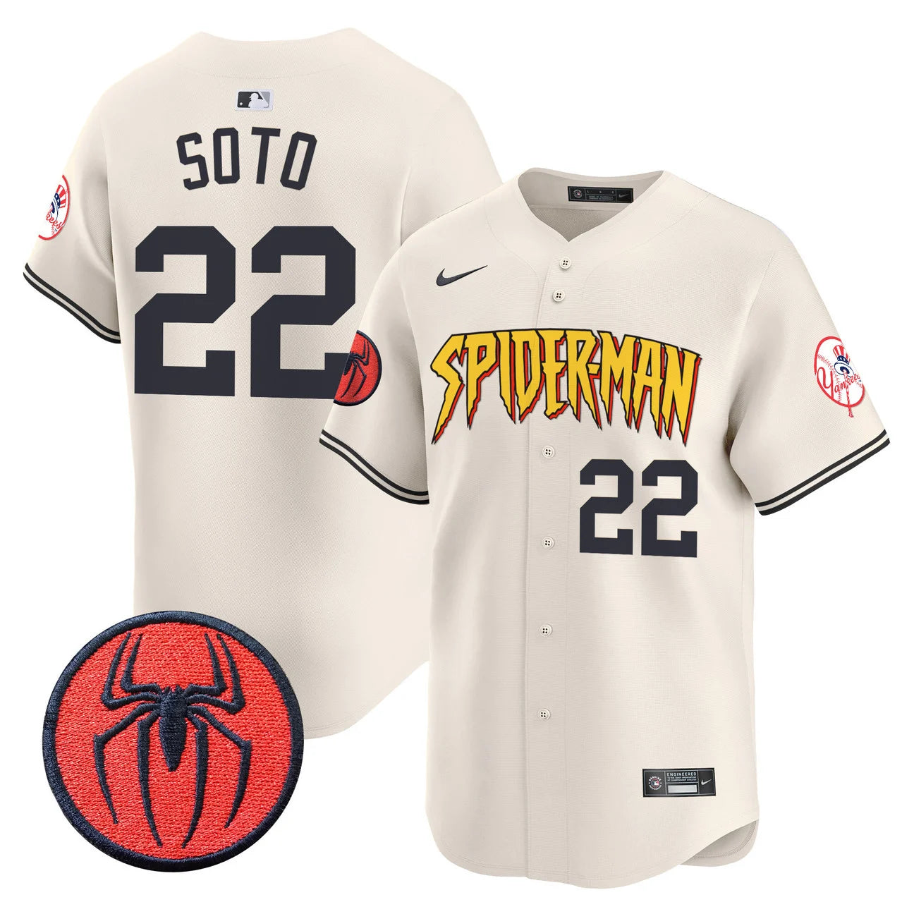 Men's New York Yankees Spider-Man Vapor Premier Limited Jersey - All Stitched