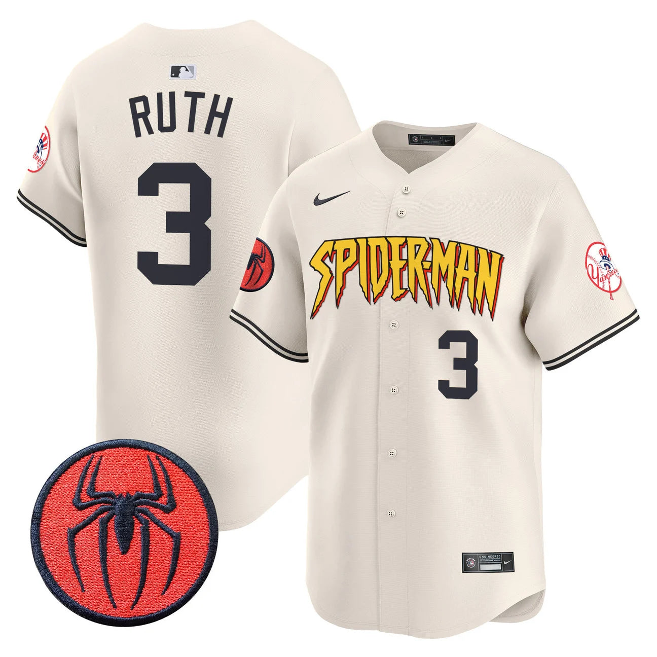 Men's New York Yankees Spider-Man Vapor Premier Limited Jersey - All Stitched