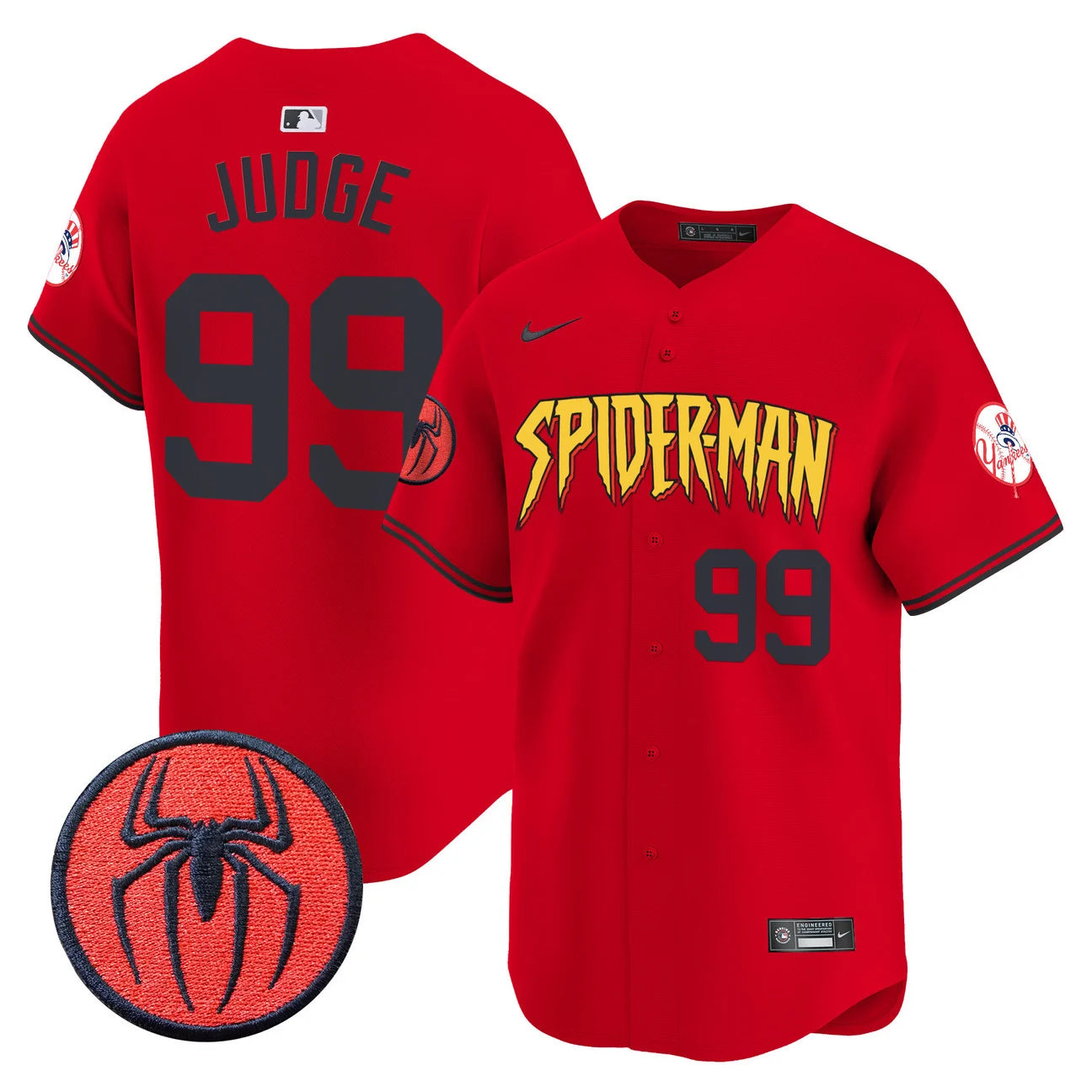New York Yankees Spider-Man Vapor Premier Limited Jersey in Red