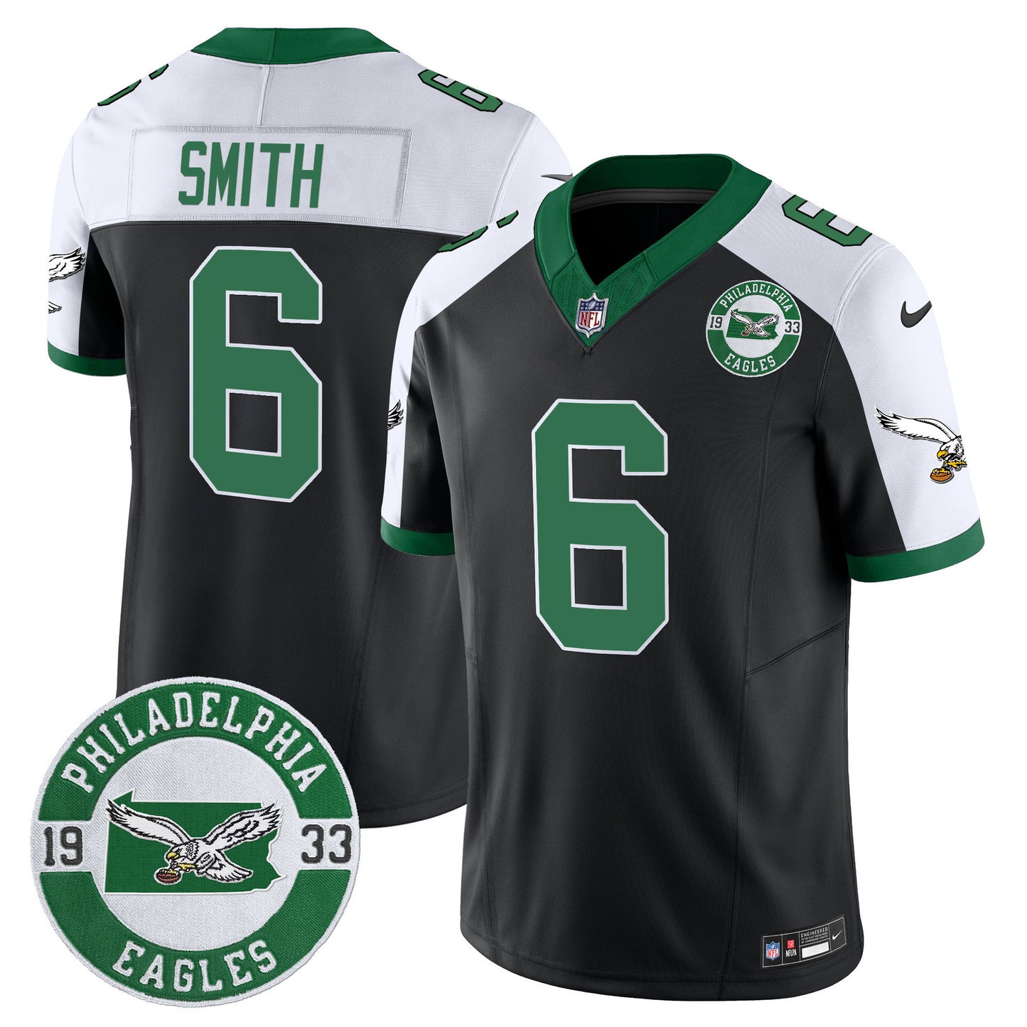 Men's Philadelphia Eagles 2024 Throwback Vapor Limited Jersey - Est. 1933 Patch - All Stitched