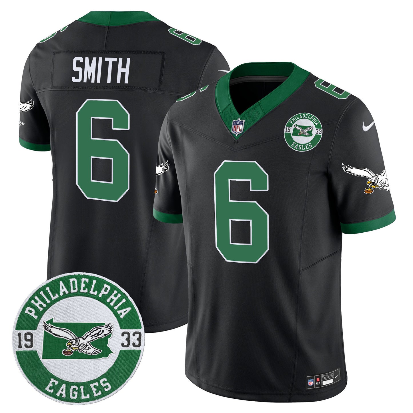 Men's Philadelphia Eagles 2024 Throwback Vapor Limited Jersey - Est. 1933 Patch - All Stitched