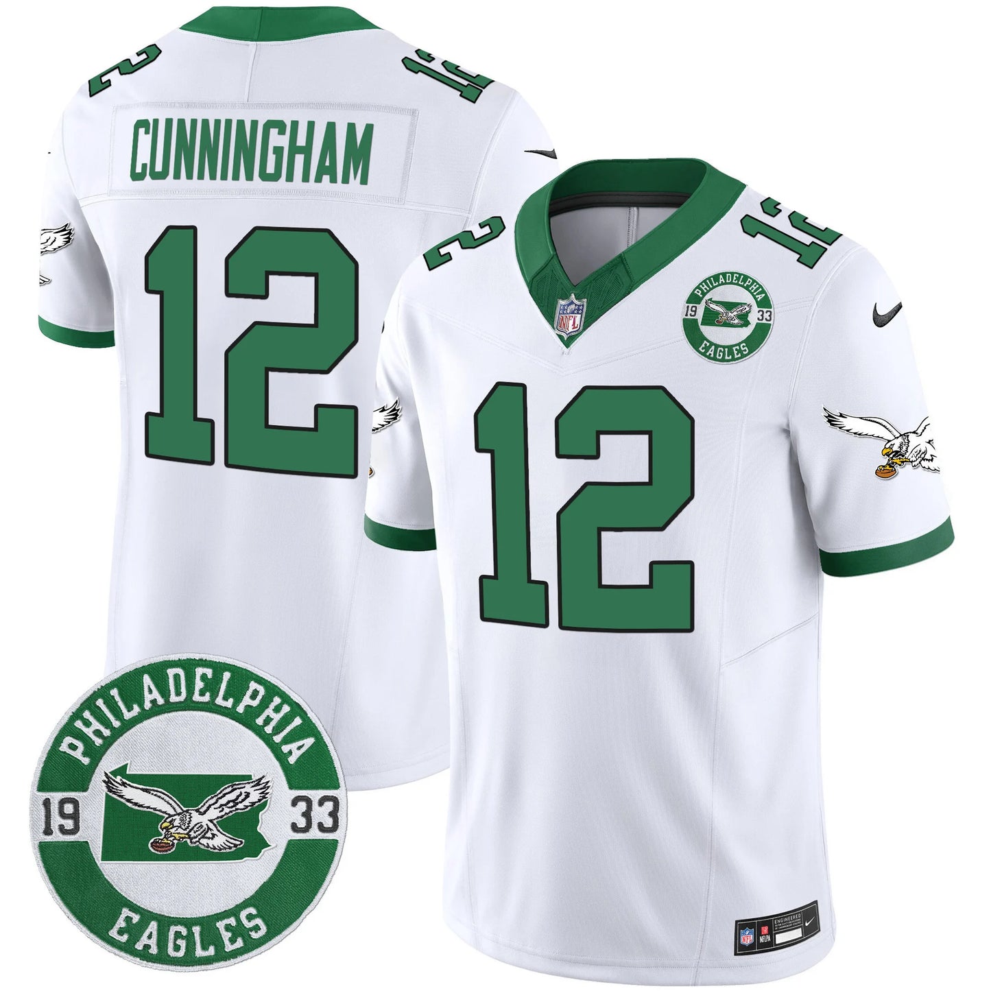 Philadelphia Eagles 2024 Throwback White Jersey