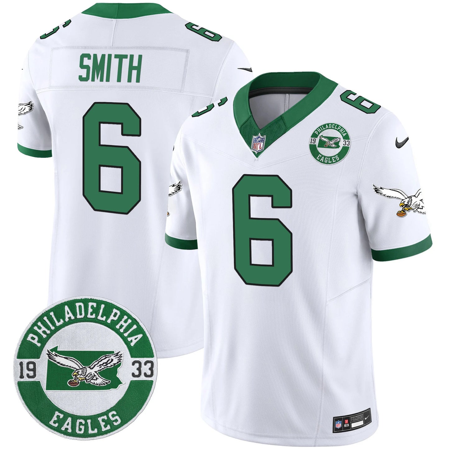 Men's Philadelphia Eagles 2024 Throwback Vapor Limited Jersey - Est. 1933 Patch - All Stitched