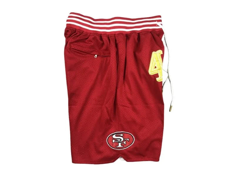 Side view of San Francisco 49ers Red Shorts