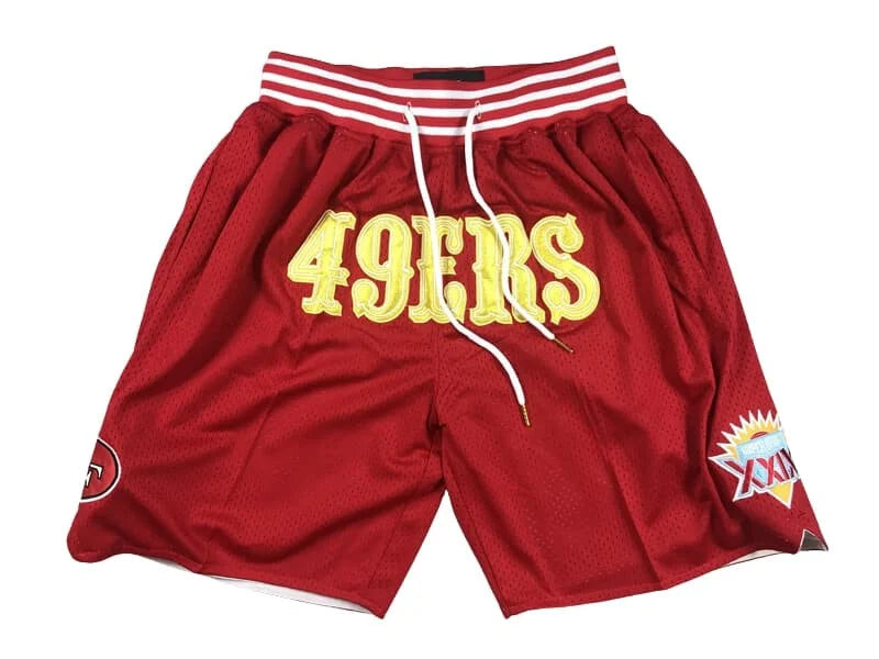 Front view of San Francisco 49ers Red Shorts 