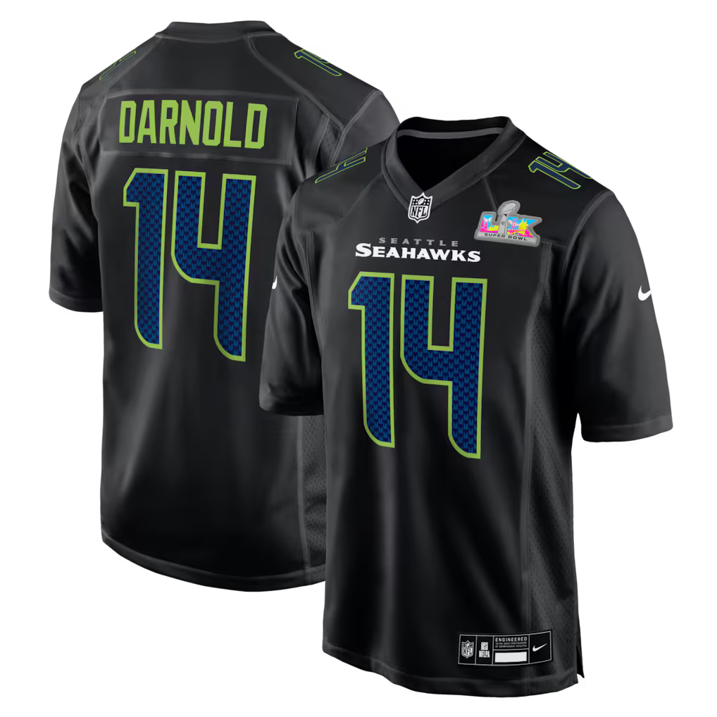 Seattle Seahawks Super Bowl LX Patch Carbon Fashion Game Jersey