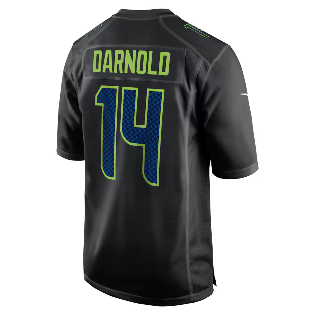 Seattle Seahawks Super Bowl LX Patch Carbon Jersey -back view