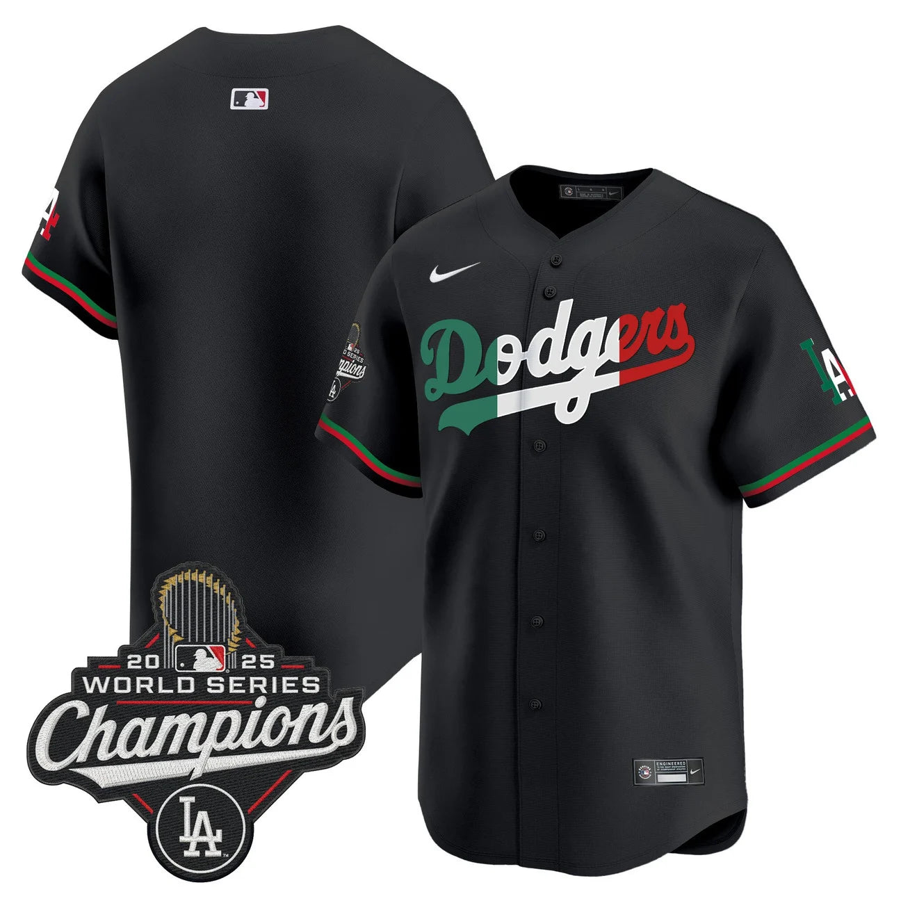 Men's Dodgers Mexico 2025 World Series Champions Vapor Premier Limited Jersey V2 - All Stitched