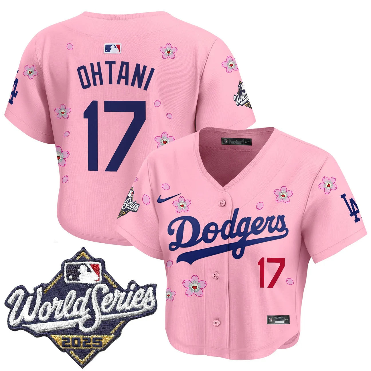 Dodgers 2025 World Series Tokyo Series Crop Top Jersey in pink