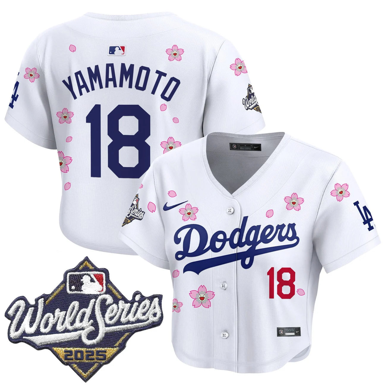Dodgers 2025 World Series Tokyo Series Crop Top Jersey in white