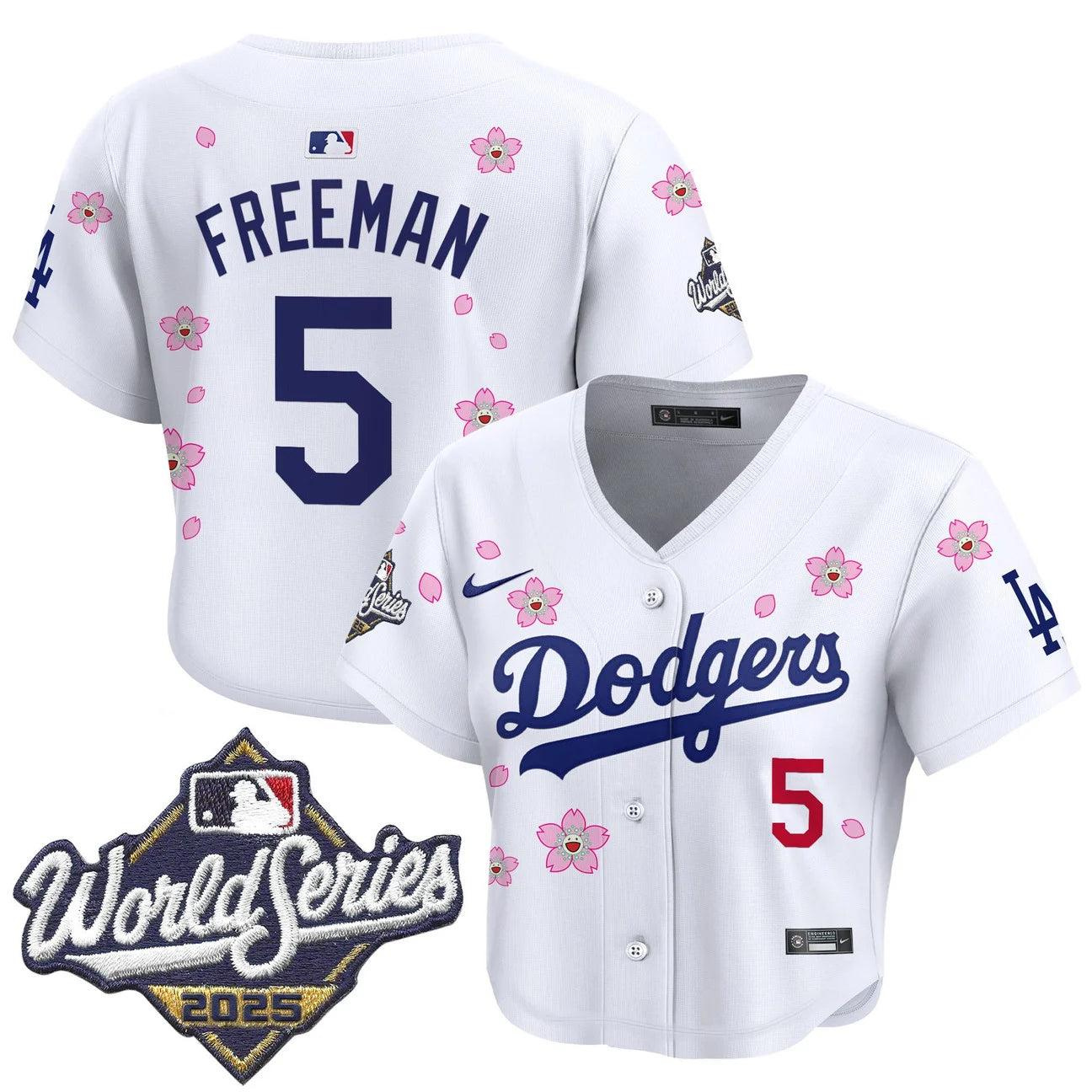 Women's Dodgers 2025 World Series x Tokyo Series Crop Top Baseball Jersey - All Stitched